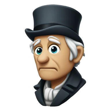 Grumpy Ebenezer Scrooge wearing a nightcap  sticker