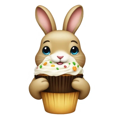 Grüner Hase mit Muffin in der Hand  sticker