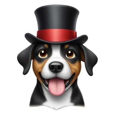 Dog with a top hat sticker