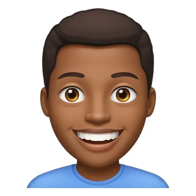 Black head with white smile and eyes sticker