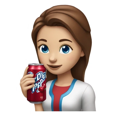 Drinking dr pepper cherry flavoured Brown hair girl blue eyes sticker