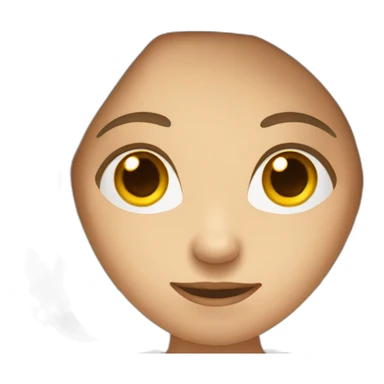 white woman with brown long hair reading sticker