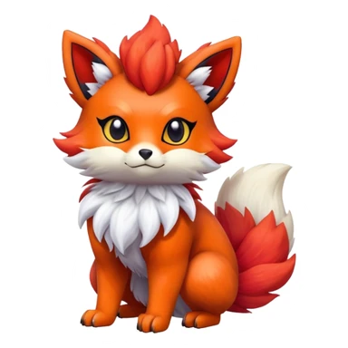 Vulpix-Litten-Fakémon-hybrid-creature (full body)  sticker