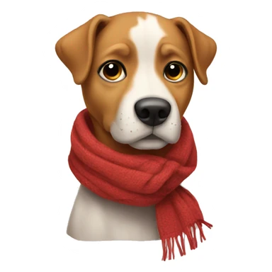 dog wearing a scarf sticker