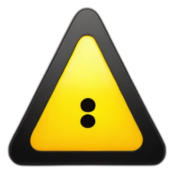 yellow triangular sign sign with black exclamation mark at an angle view sticker