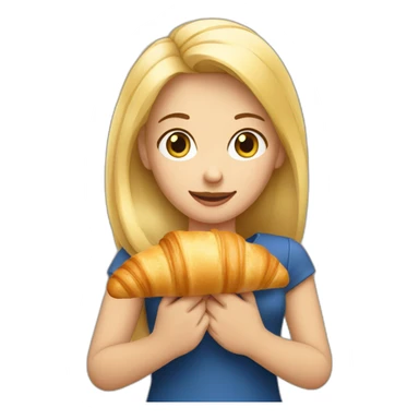 French Blond Girl Holding a Croissant sticker