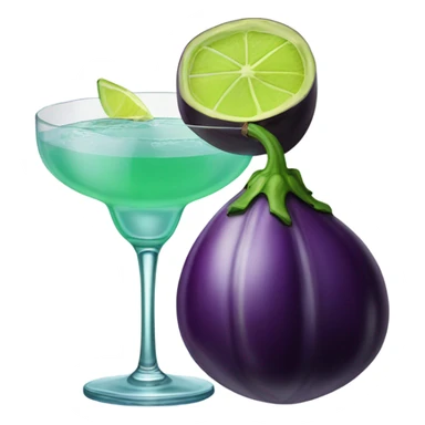 egg plant with a margarita sticker