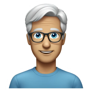 grey hair blue eyes with glasses sticker
