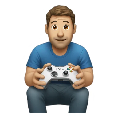 Man with big nose playing Xbox sticker