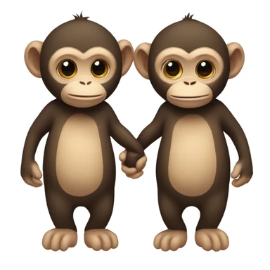 2 monkeys holding hands sticker