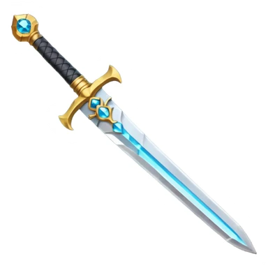 curved-blade sword with a basic, unadorned hilt; the gemstone in the hilt is the only colored element, everything else is neutral, emoji style sticker