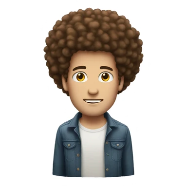a white guy with a HUGE afro sticker