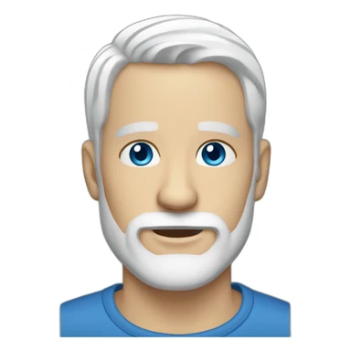 fifty white Man white beard short hair blue eyes sticker
