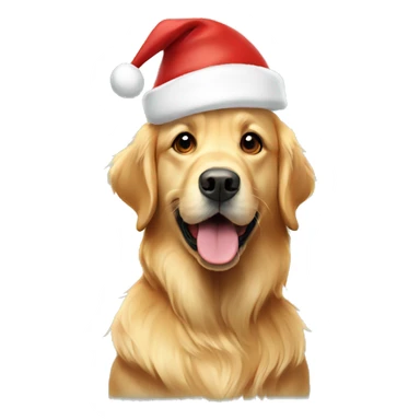 golden retrievers wearing santa hats sticker