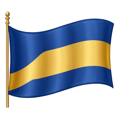 A flag with two dark blue stripes and a gold stripe in the middle sticker
