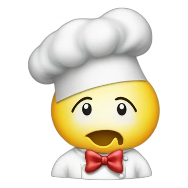 chef with a ghost head blowing a kiss with a heart sticker