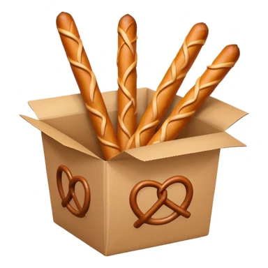 Pretzel sticks on food paper box sticker