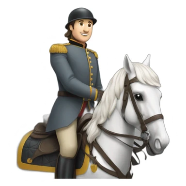Roi Charles 3 sur un cheval blanc sticker
