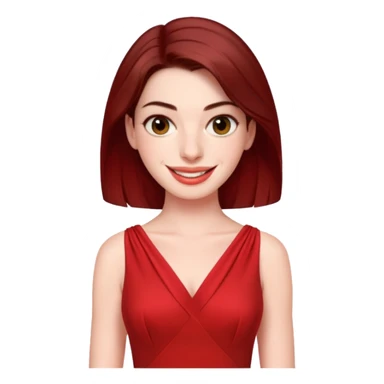 Anne Hathaway in red dress, cute sticker