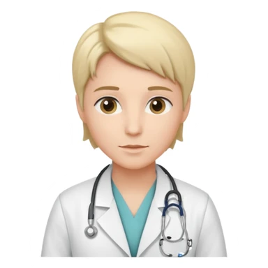 androgynous physician without stethoscope sticker