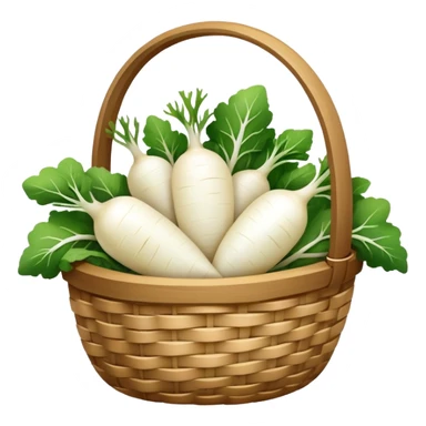 white radish in basket sticker