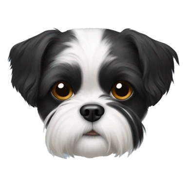 Black and white shih tzu crossed with jack russell sticker