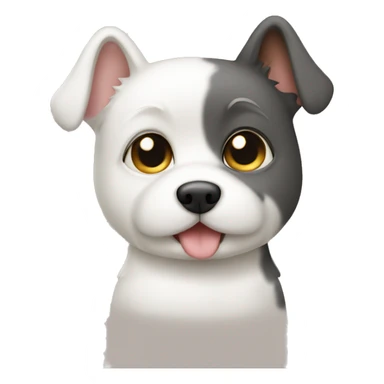 Cute white dog with cat facing the screen sticker