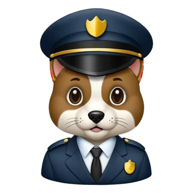 Polis üniforması giyen köpek sticker