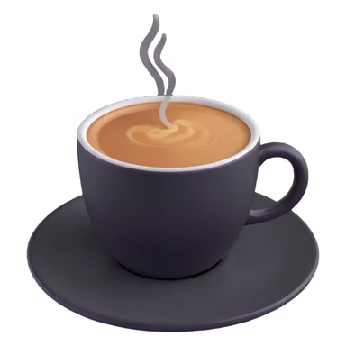 realistic 3D coffee cup with reflections and shadows sticker