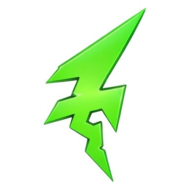 A single neon green lightning bolt emoji, glossy and smooth, vibrant neon green color, high detail, simple and cute design, isolated on white background, centered composition

 sticker