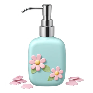 Pastel soap dispenser with pastel flower petals  sticker