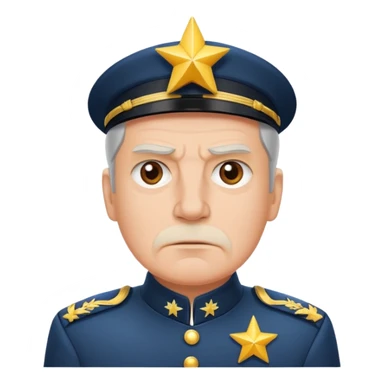 cartoon general with four stars sticker