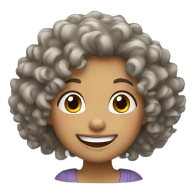 Girl with curly hair laughing  sticker