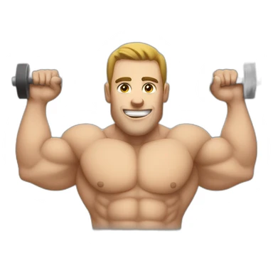 A 90 kg guy building muscle sticker