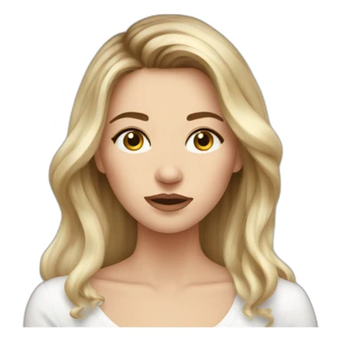 Upset, white women, balayage hair  sticker