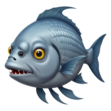 Scary fish sad sticker