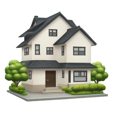 Front facing modern  Japanese suburban ￼house  sticker