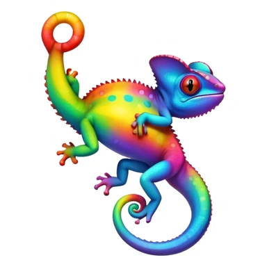 dabbing rainbow chameleon  sticker