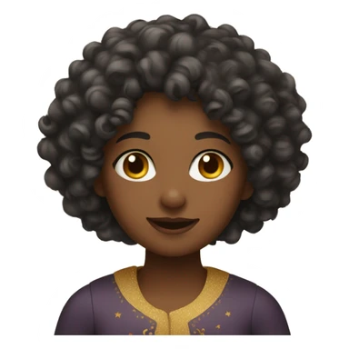 curly girl in a New Year's costume sticker