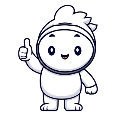 Character feeling proud with thumbs up sticker