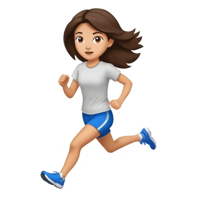 Brunette girl running ￼ sticker