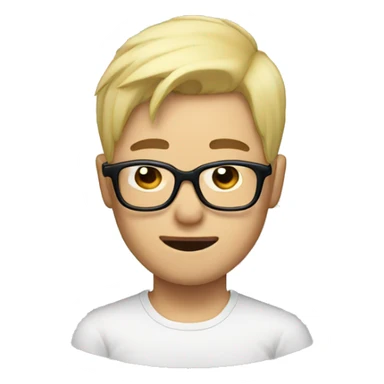 blonde hair asian men with glasses sticker