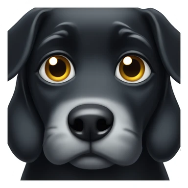 Black dog with sad eyes sticker