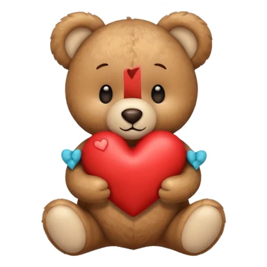 Teddy with heart sticker