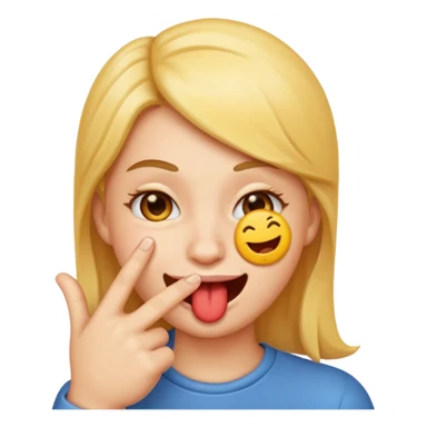 biting finger emoji face while smirking  sticker