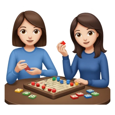 brunette friends playing board game sticker