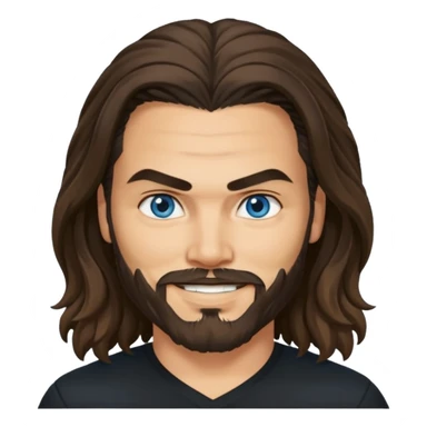 Blue eyes Jason mamoa longer hair smiling black shirt sticker