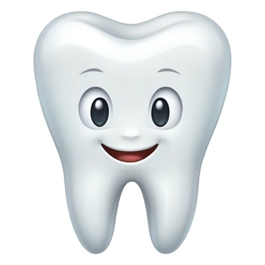 a bright white cartoon tooth sticker