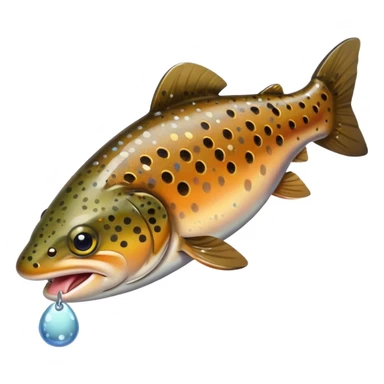 brown trout with mouse in its mouth  sticker
