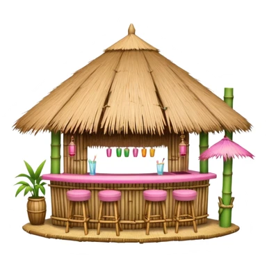 pink detailed tiki bar sticker